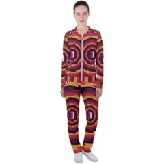 Illustration Door Abstract Concentric Pattern Casual Jacket And Pants Set by Ravend