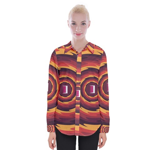 Illustration Door Abstract Concentric Pattern Womens Long Sleeve Shirt by Ravend