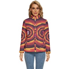 Illustration Door Abstract Concentric Pattern Women s Puffer Bubble Jacket Coat