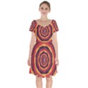 Illustration Door Abstract Concentric Pattern Short Sleeve Bardot Dress View1