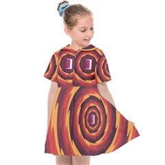 Illustration Door Abstract Concentric Pattern Kids  Sailor Dress by Ravend