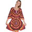 Illustration Door Abstract Concentric Pattern Velour Kimono Dress View1