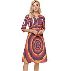 Illustration Door Abstract Concentric Pattern Classy Knee Length Dress by Ravend