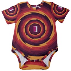 Illustration Door Abstract Concentric Pattern Baby Short Sleeve Onesie Bodysuit by Ravend