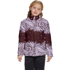 Ornamental Leaves Wallpaper Plants Kids  Puffer Bubble Jacket Coat