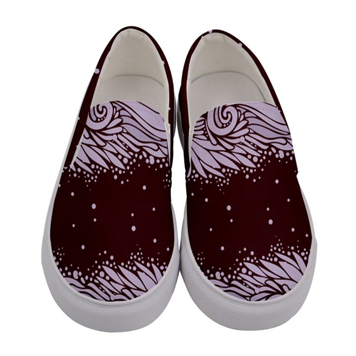 Ornamental Leaves Wallpaper Plants Women s Canvas Slip Ons