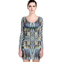 Modern Art Abstract Pattern Long Sleeve Velvet Bodycon Dress by Ravend