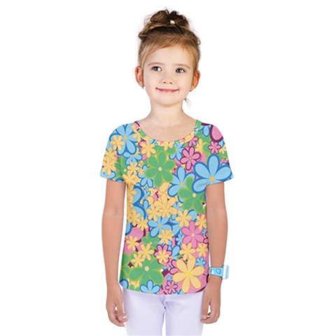 Flower Spring Background Blossom Kids  One Piece Tee by Ravend