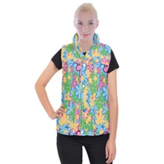 Flower Spring Background Blossom Women s Button Up Vest by Ravend