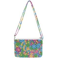 Flower Spring Background Blossom Double Gusset Crossbody Bag by Ravend