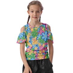 Flower Spring Background Blossom Kids  Butterfly Cutout Tee by Ravend