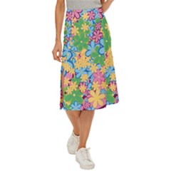 Flower Spring Background Blossom Midi Panel Skirt by Ravend