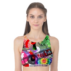 Social Media Interaction Woman Tank Bikini Top by Ravend