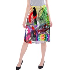 Social Media Interaction Woman Midi Beach Skirt by Ravend