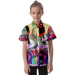 Social Media Interaction Woman Kids  Short Sleeve Shirt by Ravend