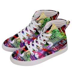 Social Media Interaction Woman Women s Hi-top Skate Sneakers by Ravend