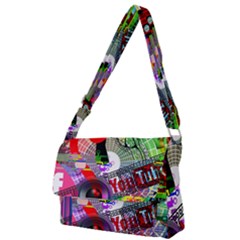 Social Media Interaction Woman Full Print Messenger Bag (s)