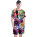 Social Media Interaction Woman Men s Mesh Tee and Shorts Set View1