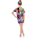 Social Media Interaction Woman Kids  Mesh Tee and Shorts Set View2