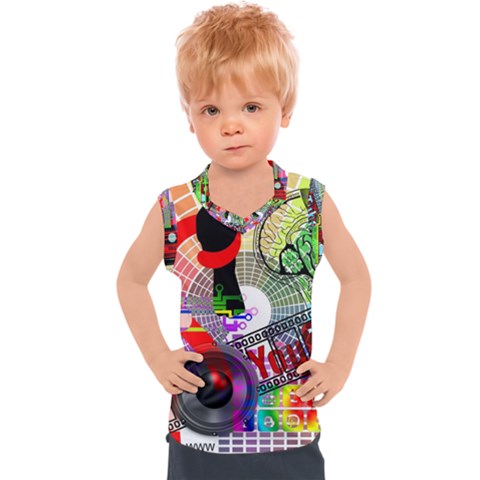 Social Media Interaction Woman Kids  Sport Tank Top by Ravend