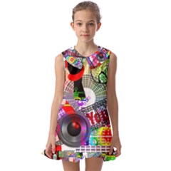 Social Media Interaction Woman Kids  Pilgrim Collar Ruffle Hem Dress by Ravend