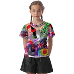 Social Media Interaction Woman Kids  Front Cut Tee by Ravend