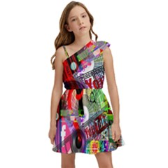 Social Media Interaction Woman Kids  One Shoulder Party Dress by Ravend