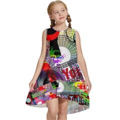 Social Media Interaction Woman Kids  Frill Swing Dress by Ravend