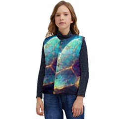 Abstract Galactic Kid s Short Button Up Puffer Vest	