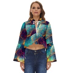 Abstract Galactic Boho Long Bell Sleeve Top