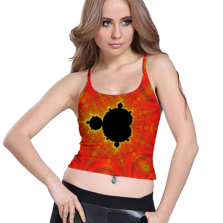 Fractal Mandelbrot Set Pattern Art Spaghetti Strap Bra Top