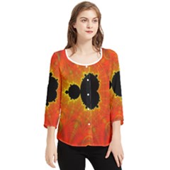 Fractal Mandelbrot Set Pattern Art Chiffon Quarter Sleeve Blouse by Ravend