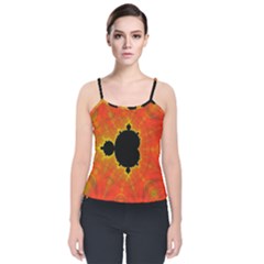 Fractal Mandelbrot Set Pattern Art Velvet Spaghetti Strap Top by Ravend