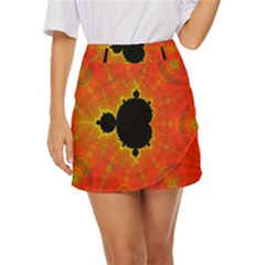 Fractal Mandelbrot Set Pattern Art Mini Front Wrap Skirt by Ravend