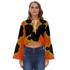 Fractal Mandelbrot Set Pattern Art Boho Long Bell Sleeve Top by Ravend