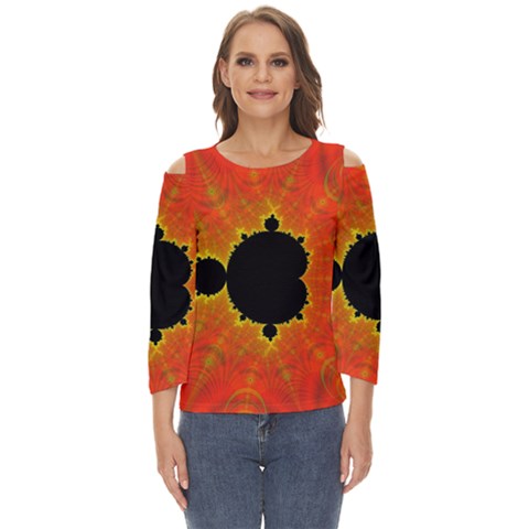 Fractal Mandelbrot Set Pattern Art Cut Out Wide Sleeve Top by Ravend