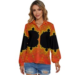 Fractal Mandelbrot Set Pattern Art Women s Long Sleeve Button Down Shirt