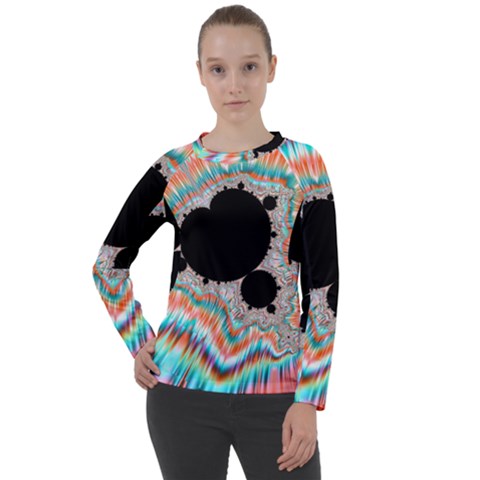 Fractal Abstract Background Women s Long Sleeve Raglan Tee by Ravend