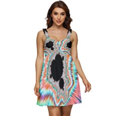 Fractal Abstract Background Ruffle Strap Babydoll Chiffon Dress