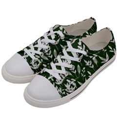 Leaves Pattern Wallpaper Watercolor Men s Low Top Canvas Sneakers by Ravend