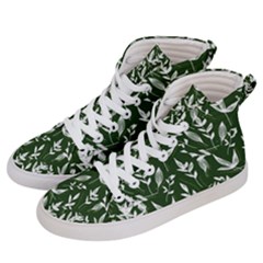 Leaves Pattern Wallpaper Watercolor Men s Hi-top Skate Sneakers by Ravend