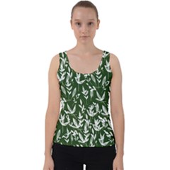 Leaves Pattern Wallpaper Watercolor Velvet Tank Top by Ravend