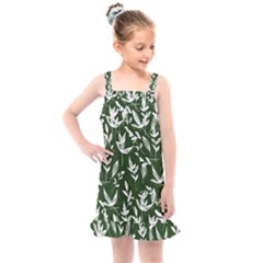 Leaves Pattern Wallpaper Watercolor Kids  Overall Dress by Ravend