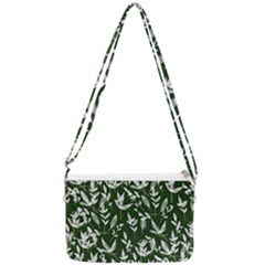 Leaves Pattern Wallpaper Watercolor Double Gusset Crossbody Bag by Ravend