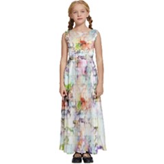 Dirt Puzzle Scrap Book Background Kids  Satin Sleeveless Maxi Dress by Ravend