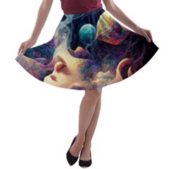 Quantum Physics Dreaming Lucid A-line Skater Skirt by Ravend