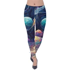 Quantum Physics Dreaming Lucid Velvet Leggings by Ravend