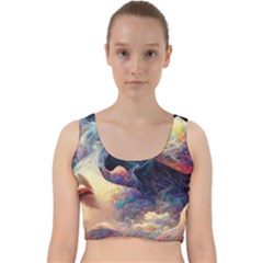 Quantum Physics Dreaming Lucid Velvet Racer Back Crop Top by Ravend