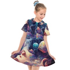 Quantum Physics Dreaming Lucid Kids  Short Sleeve Shirt Dress