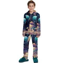 Quantum Physics Dreaming Lucid Kids  Long Sleeve Velvet Pajamas Set